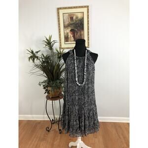 JBS Woman Sheath Dress Tiers 10 Sleeveless Boho Vacation Resort Fairy Core